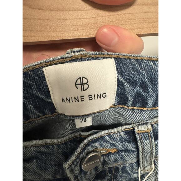 Anine Bing Womens Rick Wide Leg Jeans Deep Alto Blue Size 28 NWT MSRP: $250 - Picture 8 of 8